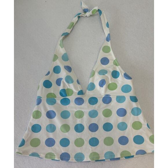 La Blanca Tankini Top Multicolor Polka Dot‎ Halter Girls Size 10 (RR) - Picture 1 of 4